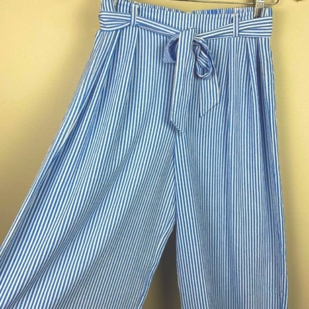 Spring Belted Wide Leg Pants